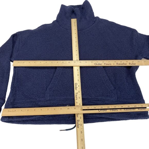 Sweaty Betty Sweatshirt Womens Navy US 8-10 Boucle Funnel Neck Cropped Pullover - Picture 3 of 16